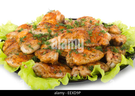 fresh tasty juicy Roasted chicken wings background Stock Photo