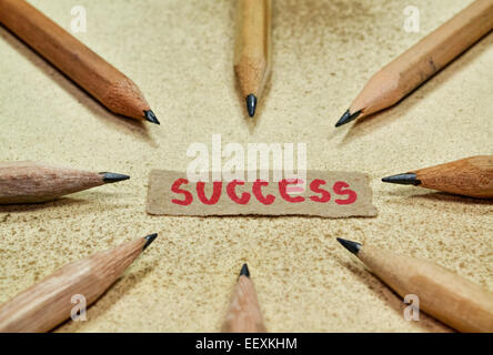 Pencils in simple conceptual expression of successful teamwork Stock Photo