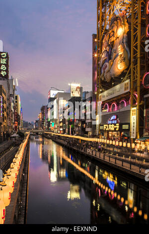Dotombori canal, Osaka, Japan Stock Photo