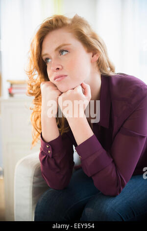 Portrait of sad woman Stock Photo