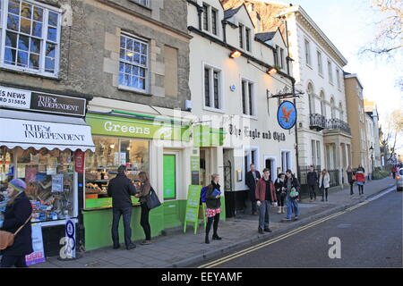 Greens Cafe and the Eagle and Child pub (aka The Bird and Baby), St Giles', Oxford, Oxfordshire, England, Great Britain, United Kingdom, UK, Europe Stock Photo