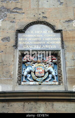 William Herbert's Coat of Arms, Bodleian Library, Oxford, Oxfordshire, England, Great Britain, United Kingdom, UK, Europe Stock Photo