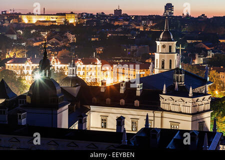 Lithuania, Vilnius, Elevated view of city at tight Stock Photo