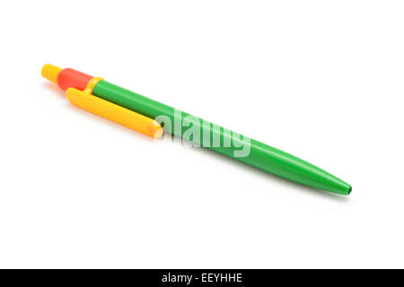 plastic ballpoint pen on white Stock Photo
