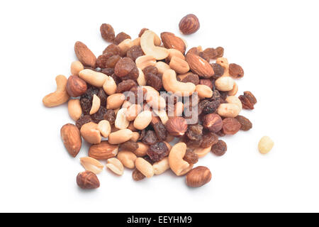 dry nuts mix on white Stock Photo