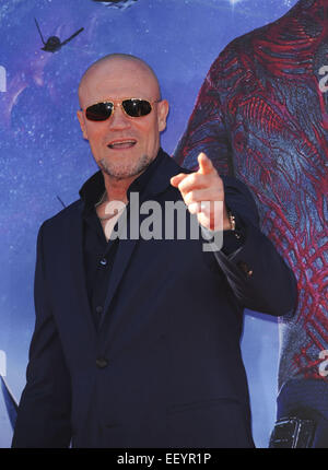 Film Premiere of Guardians of the Galaxy  Featuring: Michael Rooker Where: Los Angeles, California, United States When: 22 Jul 2014 Stock Photo