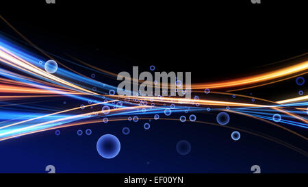 Glowing  lines on dark background Stock Photo