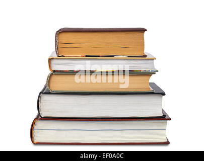 Pile of Books isolated over white background Stock Photo