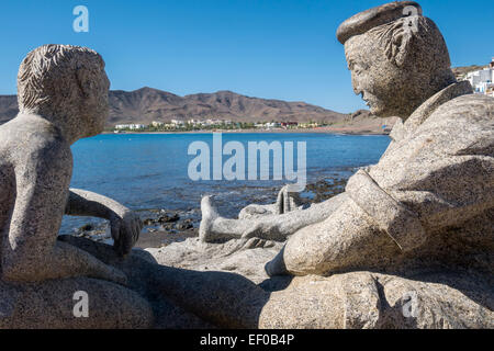 Fisherman Statue Las Playitas Tuineje Fuerteventura Canary Islands Spain Stock Photo