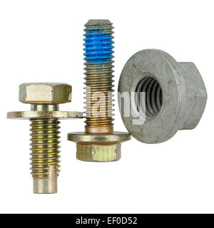 Two special bolts and one nut Stock Photo