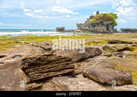 The Tanah Lot Temple, the most important indu temple of Bali, Indonesia. Stock Photo