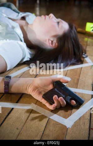 woman killed crime victim gun firearm nonsentient unconscious dead