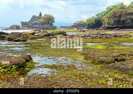 The Tanah Lot Temple, the most important indu temple of Bali, Indonesia. Stock Photo