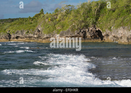 Independent territory of New Zealand, Polynesia, Niue, Alofi. Niue is a large standalone coral atoll. Stock Photo