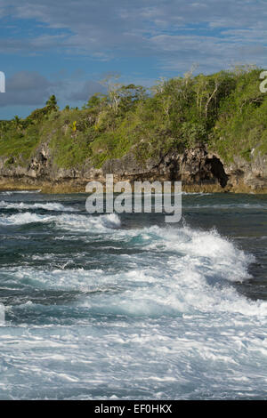 Independent territory of New Zealand, Polynesia, Niue, Alofi. Niue is a large standalone coral atoll. Stock Photo