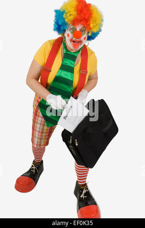 Funny clown businessman with briefcase - Clown Putting Resume In Briefcase Ef0k35 