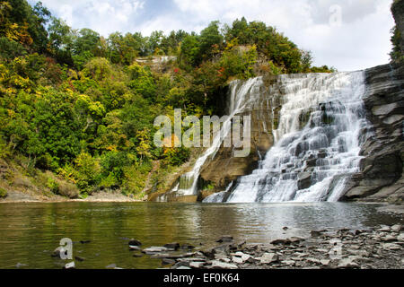 Ithaca Falls waterfall scenic landscape Finger Lakes Region, Ithaca Tompkins County central New York, USA. Stock Photo
