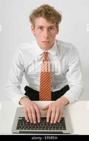 Man working on laptop Stock Photo