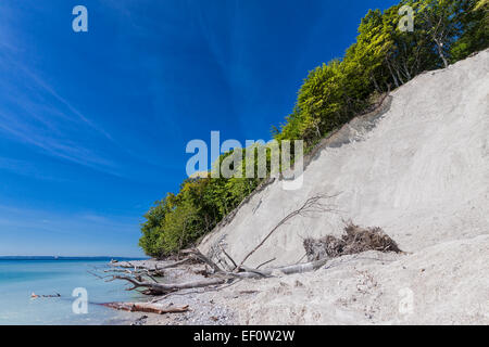 Chalk cliffs on shore of the Baltic Sea on the island Ruegen (Germany). Stock Photo