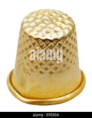 old sewing thimble isolated on white background Stock Photo
