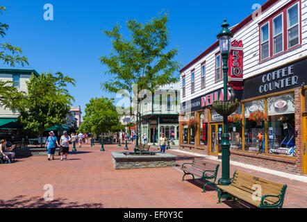 The pedestrian area of Washington Street in downtown Cape May, New Jersey, USA Stock Photo