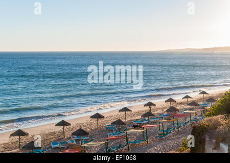 Beautiful Falesia Beach in the Algarve region of Portugal at sunset Stock Photo