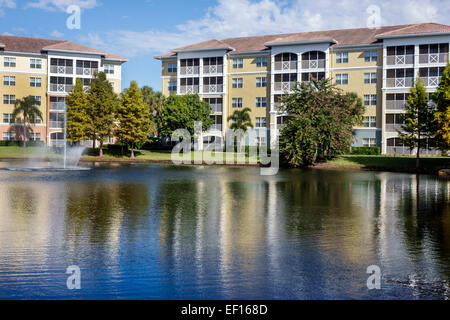 Orlando Florida,International Drive,Sheraton Vistana Villages Resort Villas,rental,hotel,fountain,man-made lake,property,FL141121006 Stock Photo