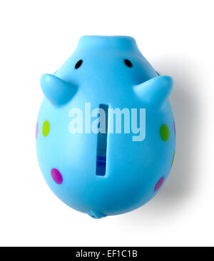 Blue Plastic Piggy Bank Stock Photo