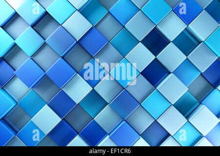 Blue blocks abstract background Stock Photo