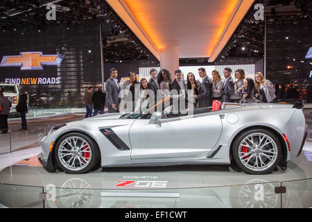 Detroit, Michigan - The Chevrolet Corvette Z06 on display at the North American International Auto Show. Stock Photo