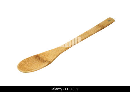 old wooden spoon isolated over white background Stock Photo