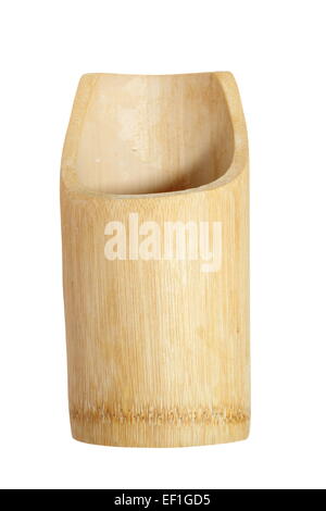 wooden container for kitchen utensils isolated over white background Stock Photo