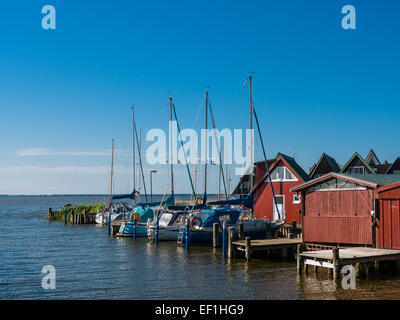 Boathouses in Ahrenshoop (Germany). Stock Photo