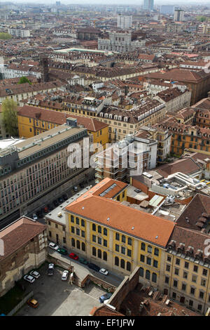 The city of Turin (Torino), Italy, and the surrounding Alps mountain ...