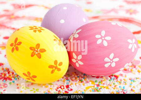 easter eggs close up Stock Photo