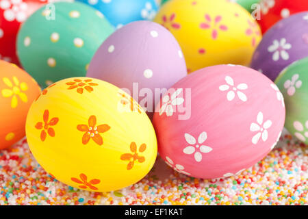 easter eggs close up Stock Photo