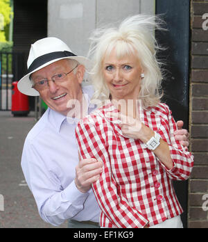 Paul Daniels and wife Debbie McGee outside ITV Studios today  Featuring: Debbie McGee,Paul Daniels Where: London, United Kingdom When: 23 Jul 2014 Stock Photo