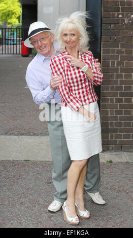 Paul Daniels and wife Debbie McGee outside ITV Studios today  Featuring: Debbie McGee,Paul Daniels Where: London, United Kingdom When: 23 Jul 2014 Stock Photo