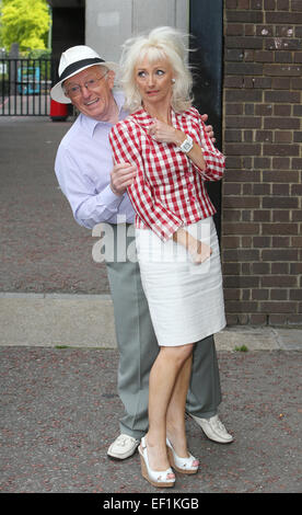 Paul Daniels and wife Debbie McGee outside ITV Studios today  Featuring: Debbie McGee,Paul Daniels Where: London, United Kingdom When: 23 Jul 2014 Stock Photo