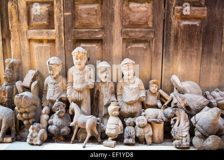 wooden sculpture Chiang Mai Thailand Stock Photo