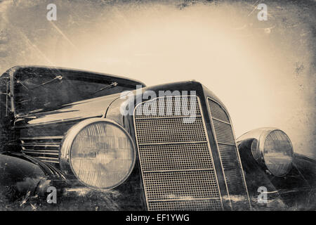 fragment of old car, vintage stylized shabby photo Stock Photo