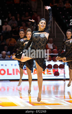January 24, 2015:Tennessee Volunteers national champion dance team performs during the NCAA basketball game between the University of Tennessee Volunteers and the Texas A&M Aggies at Thompson Boling Arena in Knoxville TN Stock Photo