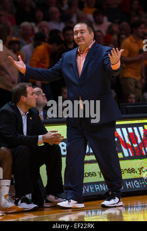 January 24, 2015: head coach Donnie Tyndall of the Tennessee Volunteers during the NCAA basketball game between the University of Tennessee Volunteers and the Texas A&M Aggies at Thompson Boling Arena in Knoxville TN Stock Photo