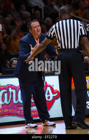 January 24, 2015: head coach Donnie Tyndall of the Tennessee Volunteers during the NCAA basketball game between the University of Tennessee Volunteers and the Texas A&M Aggies at Thompson Boling Arena in Knoxville TN Stock Photo
