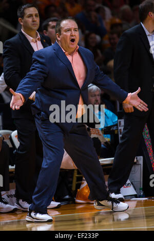 January 24, 2015: head coach Donnie Tyndall of the Tennessee Volunteers during the NCAA basketball game between the University of Tennessee Volunteers and the Texas A&M Aggies at Thompson Boling Arena in Knoxville TN Stock Photo