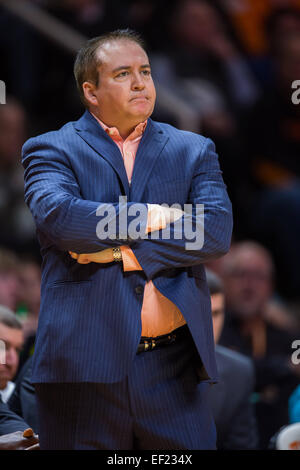 January 24, 2015: head coach Donnie Tyndall of the Tennessee Volunteers during the NCAA basketball game between the University of Tennessee Volunteers and the Texas A&M Aggies at Thompson Boling Arena in Knoxville TN Stock Photo