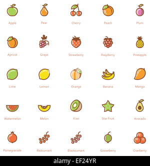 Fruits icon set Stock Photo