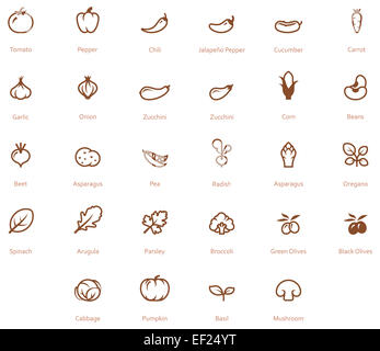 Vegetables icon set Stock Photo