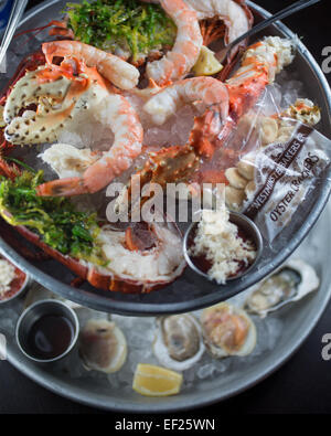 The Seafood Tower at  Purdy's Farmer and the Fish in NorthSalem, New York. Photo by Lisa Wiltse Stock Photo