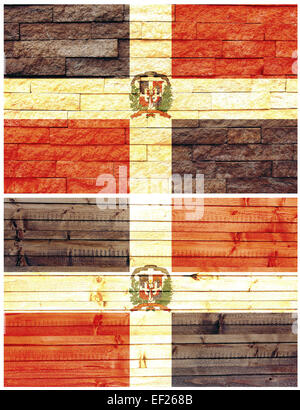 Vintage wall flag of Dominican Republic Stock Photo